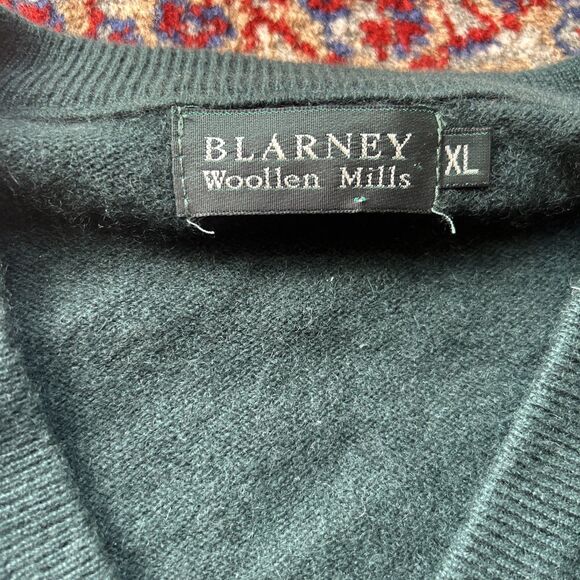 Blarney Woollen Mills Crewneck Green Sweater Mens XL 100% Cashmere - Picture 2 of 5